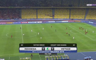 Clip: U16 Việt Nam lập siêu phẩm vẫn bị Indonesia cầm hòa