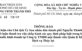 TP HCM: Lãnh đạo sở nông nghiệp nhận tiền "hỗ trợ" của Công ty Thủy Lợi