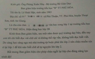 Bất ngờ "đơn xin ở lại lớp" gửi Bộ trưởng Bộ GD-ĐT