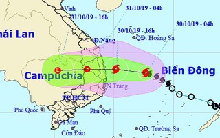 Bão khẩn cấp, giật cấp 11 đổ bộ vào Quảng Ngãi-Ninh Thuận tối nay