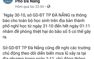 Giả công văn Sở GD-ĐT để thông báo cho học sinh toàn Đà Nẵng nghỉ học