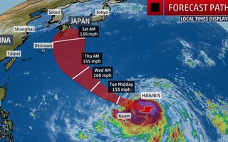 Từ bão nhiệt đới thành siêu bão cấp 5 trong 18 giờ, Hagibis đe dọa châu Á