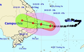 Tối nay 10-11, bão số 6 giật cấp 12 đổ bộ vào Bình Định-Khánh Hòa, mưa lớn 200-300 mm