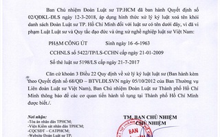 Ông Phạm Công Út không còn được hành nghề luật sư