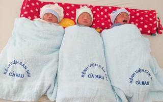 “Rụng tim” với 3 bé trai sinh 3 kháu khỉnh ở Cà Mau
