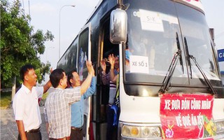 Bình Phước: Hỗ trợ xe đưa công nhân về quê đón Tết