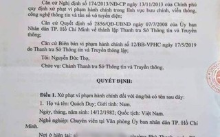 Một chuyên viên Văn phòng UBND TP HCM bị phạt do xúc phạm lãnh đạo