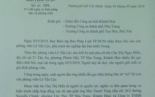 Một phóng viên Báo Pháp Luật TP HCM bị dọa “thanh toán cả gia đình”