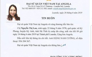 Một nữ lao động Việt bị cướp sát hại khi đang cầm túi tiền tại Angola