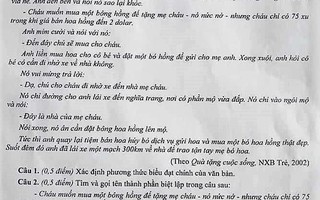 "Lạ kỳ" đề thi môn văn vào lớp 10 giống với lớp 9?