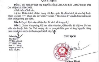 Tiếp tay chiếm đoạt tiền nghĩa trang, chủ tịch huyện bị cảnh cáo