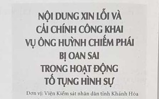 Viện KSND Khánh Hòa xin lỗi gia đình người “đến chết vẫn chưa được bồi thường oan sai”