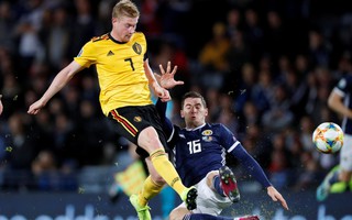 De Bruyne lập hat-trick kiến tạo, Bỉ đè bẹp Scotland vòng loại Euro