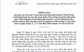 TP HCM: Kiểm điểm nhiều quận, huyện vì thiếu sót trong tiếp công dân