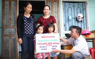Báo Người Lao Động trao hơn 143,6 triệu đồng cho 2 cháu bé mồ côi ở Quảng Nam
