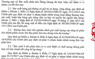 Phạt doanh nghiệp sản xuất phân bón giả 115 triệu đồng