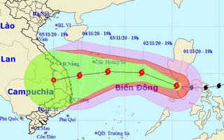 Bão Goni liên tục đổi hướng sau khi vào Biển Đông