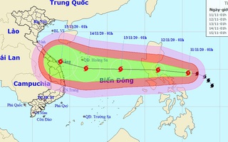 Bão Vamco giật cấp 14, hướng thẳng vào miền Trung