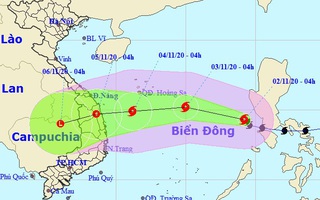 Bão số Goni vào Biển Đông trở thành cơn bão số 10, hướng vào Đà Nẵng - Phú Yên