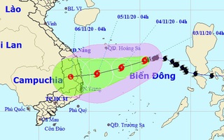 Bão số 10 giật cấp 11 hướng vào các tỉnh Quảng Ngãi đến Khánh Hòa