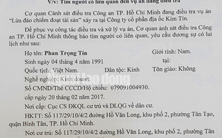 Công an TP HCM xác định ông Phan Trọng Tín cung cấp thông tin sai sự thật