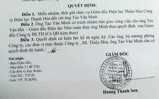 Giám đốc Điện lực huyện mất chức do sai phạm thu chi tài chính