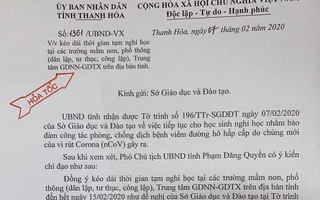 Bình Định, Thanh Hóa: Tiếp tục cho học sinh nghỉ học thêm 1 tuần