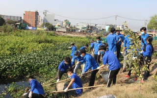 Hơn 500 bạn trẻ chung tay làm sạch kênh Tham Lương