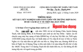 Người đàn ông Quảng Bình bay cùng bệnh nhân thứ 51, âm tính với Covid-19