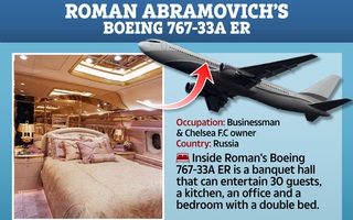 Ngắm "cung điện bay" 80 triệu USD của tỉ phú Abramovich