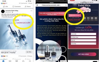 Lancôme Việt Nam cảnh báo hàng loạt fanpage, website lừa đảo