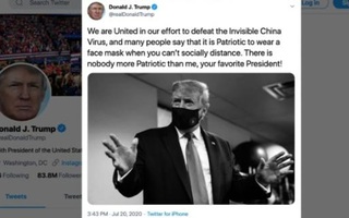 Cuối cùng Tổng thống Trump nói "đeo khẩu trang là yêu nước"