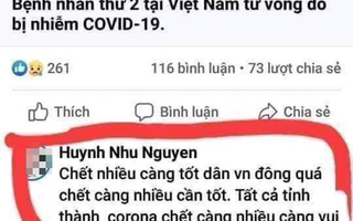 Truy tìm chủ tài khoản Facebook đăng nội dung về covid-19 "chết càng nhiều càng vui"