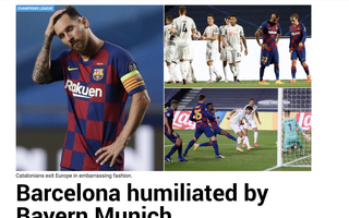 Báo chí Tây Ban Nha và châu Âu chê cười "nỗi ô nhục Barcelona"