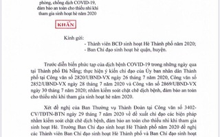 UBND TP HCM chỉ đạo khẩn, tạm hoãn các hoạt động hè dành cho thiếu nhi