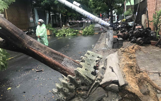 Điện lực Đà Nẵng lên tiếng về vụ cột điện bị gãy do ảnh hưởng bão số 5