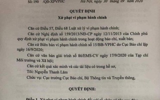 Phạt Tạp chí Môi trường và Xã hội 50 triệu đồng vì đăng thông tin sai sự thật về Bí thư Đắk Lắk