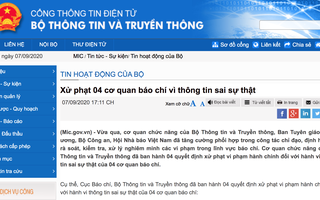 Xử phạt 4 cơ quan báo chí