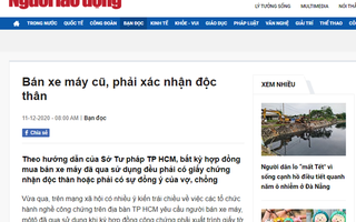 TP HCM xác minh nội dung "bán xe máy cũ" mà Báo Người Lao Động phản ánh