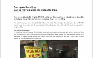 UBND TP HCM báo cáo khẩn Thủ tướng vụ "Bán xe máy cũ, phải xác nhận độc thân"