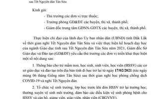 Đắk Lắk: Phụ huynh lo lắng khi con em đi học lại vào mùng 6 Tết