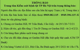 KHẨN: Tìm người đến 5 địa điểm liên quan ca dương tính SARS-CoV-2 mới