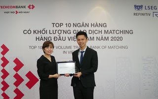 Techcombank được vinh danh Top 4 Ngân hàng giao dịch Matching lớn nhất thị trường ngoại hối Việt Nam 2020