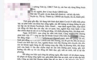 Mạo danh lãnh đạo tỉnh Hải Dương nhằm thực hiện hành vi lừa đảo chiếm đoạt tài sản