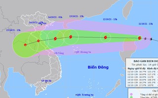 Bão Kompasu giật cấp 13, hướng vào miền Trung