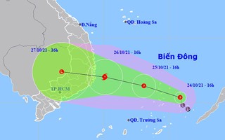 Áp thấp nhiệt đới khả năng mạnh lên thành bão, hướng vào Nam Trung bộ