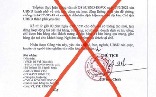 Thông tin "dừng bán hàng ăn uống tại chỗ" ở Đà Nẵng là giả mạo