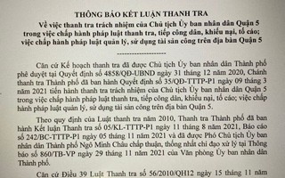 Vì sao thanh tra trách nhiệm chủ tịch UBND quận 5