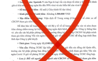 Lừa đảo tiêm vắc-xin ngừa Covid-19 giá 1,5 triệu cho 2 mũi tiêm