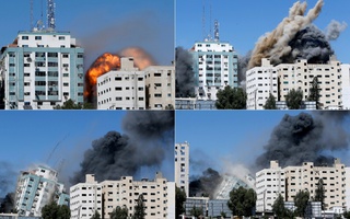 Một giờ tháo chạy trước khi Israel đánh sập "tòa nhà truyền thông" ở Gaza